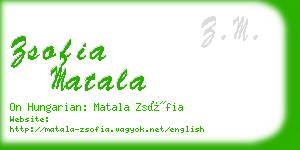 zsofia matala business card